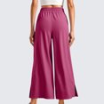 thumbnail image 5 of Wyobmus Wide Leg Pants for Women Side Slits High Waisted Drwastring Sweatpants Comfy Lounge Palazzo Pants With Pockets B-Hot Pink, 5 of 8