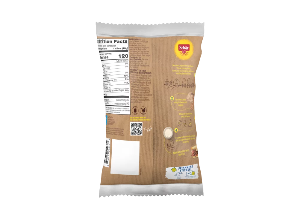 Schär Deli Style Gluten Free Bread Loaf, Vegetarian Italian Style Sandwich Bread for Toast, Paninis & Deli Sandwiches, 8.5 oz, Pack of 5