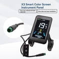 thumbnail image 4 of Electric Bike LCD Display X3 24V 36V 48V Colorful Display 5pin WaterProof Connection Plug, 4 of 7