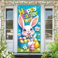 thumbnail image 5 of Matoen Easter Bunny Door Cover Happy Easter Door Decorations Cute Bunny Door Covers Easter Spring Eggs Backdrop Door Cover Party Outdoor Indoor Home Decor, 5 of 6