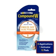 Compound W Dual Power, Freeze Off & Liquid Wart Remover, 8 Freeze Applications + 12 Pads