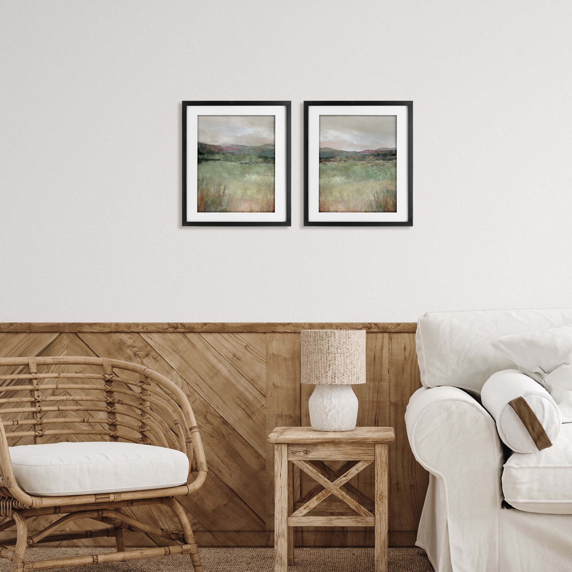 Stupell Industries Muted Glimpse of Spring 2 Piece Black Framed Print Under Glass Set, design by Carol Robinson