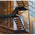 thumbnail image 2 of Atelier B Art Studio 15x15 Black Ornate Wood Framed with Double Matting Museum Art Print Titled - Apartment Building Escape in NYC, 2 of 4