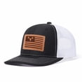 thumbnail image 6 of Vergiac American Flag Deer Letter Leather Patch Trucker Hat, Men Adjustable Breathable Mesh Baseball Cap for Outdoor Travel Daily Outfits, 6 of 6