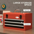 thumbnail image 4 of Portable Toolbox Perfection: 3 Drawer Tool Chest with Metal Latch for Garage, Household, Warehouse, Red Finish, 4 of 6