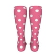 thumbnail image 6 of Xecao Dots On Rose Red Background Print Calf Socks Seamless Toe, Knee High Long Socks, Sports Socks Trouser Socks for Women and Men-One Size, 6 of 8