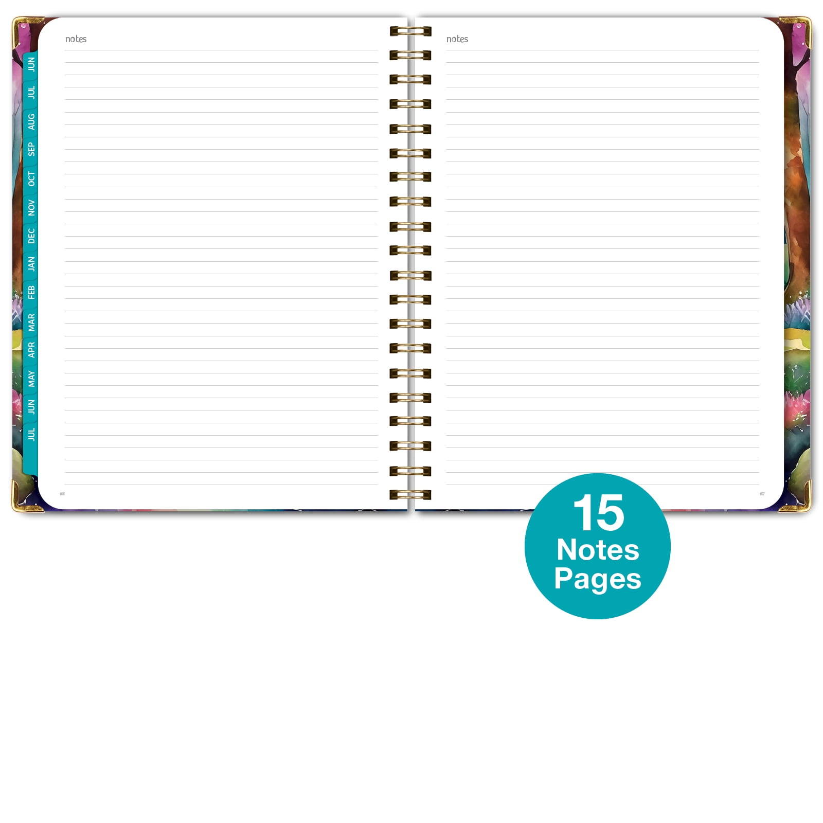 Academic Year 2025-2026 Planner, June 2025 - July 2026, 8.5"x11" Daily Weekly Monthly Planner Yearly Agenda, Hardcover, Bookmark, Pocket Folder and Sticky Note Set (Rainbow Trail)