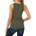 thumbnail image 4 of Tank Top For Women, Summer Fashion Casual Round Neck Loose Casual Solid Color Sleeveless T Shirt For Women Green, 4 of 7