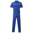 thumbnail image 5 of LISTHA Mens Casual Overalls,Short Sleeve Zip Up Coverall Basic Work Wear Casual Slim Fit Jumpsuit Construction Pants Blue XL, 5 of 5