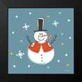thumbnail image 2 of Seven Trees Design 15x15 Black Modern Framed Museum Art Print Titled - The Happy Snowman, 2 of 5