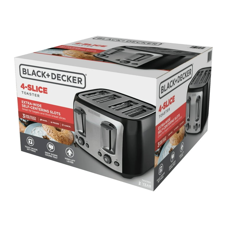  BLACK+DECKER TR1478BD 4-Slice Toaster, Black: Home