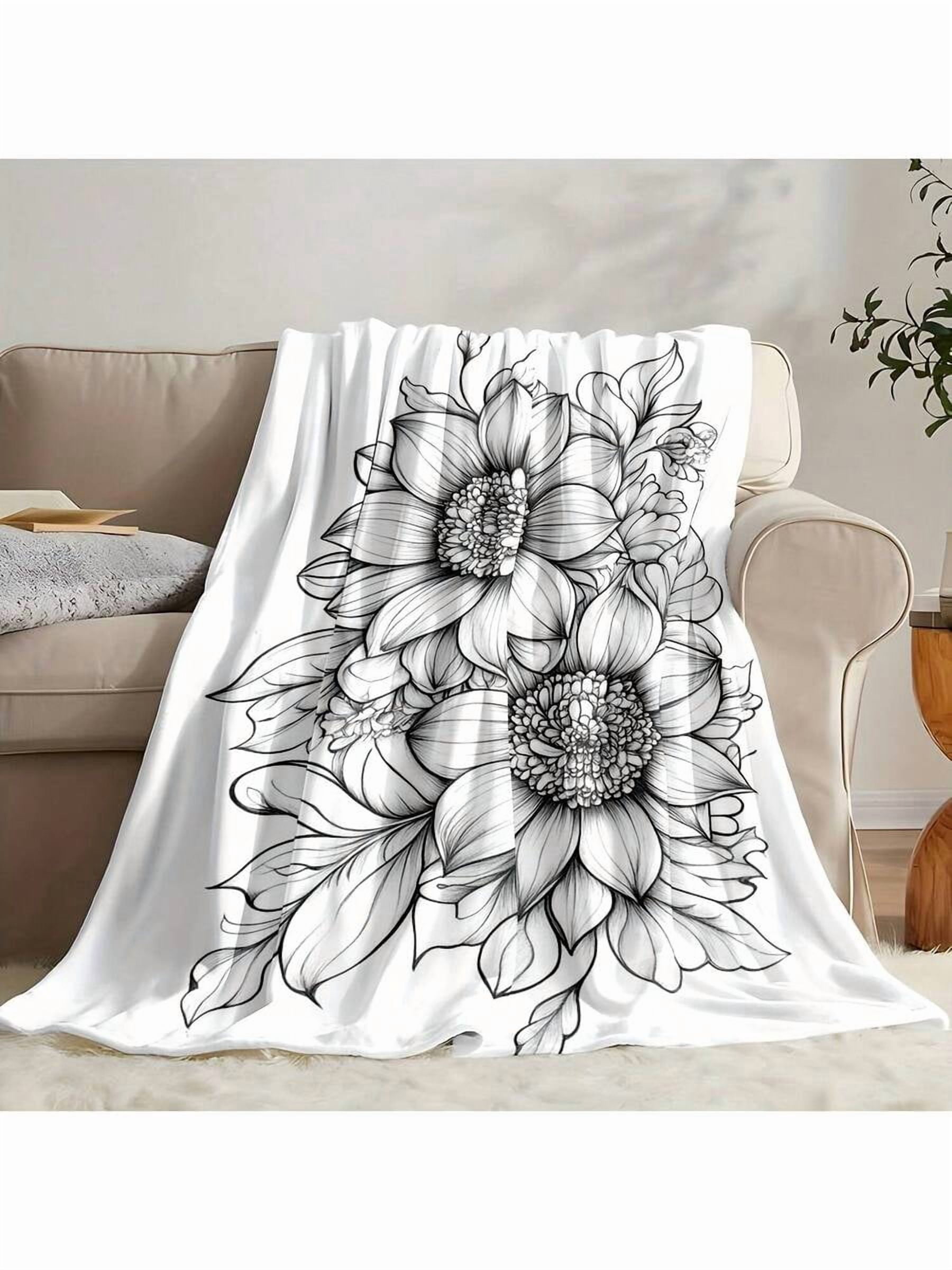 Elegant Mandala Coloring Page Blanket Soft Flannel Bedspread With Intricate Mandala Patterns, AllSeason Cozy Bed Sofa Travel Throw, Adult Coloring Book Gift For & Men, Available In Multiple Sizes
