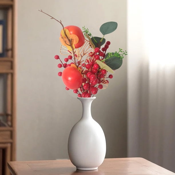 Ramo Navideño de Frutos Rojos - Flores Artificiales de Espuma para Decoración Del Hogar, Centro de Mesa Navideño, Decoración para Fiestas y Bodas, 30 Cm (11,8 Pulgadas)