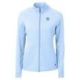 thumbnail image 2 of Women's Cutter & Buck  Heather Powder Blue New York Yankees Raglan Adapt Eco Knit Heather Recycled Full-Zip Jacket, 2 of 3