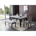 thumbnail image 5 of Steve Silver Company Napoli 64" Marble Top 6-piece Dining Set in Gray, 5 of 11