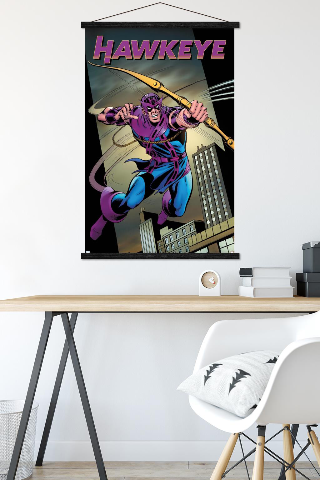 Marvel - Hawkeye - Hawkeye Freefall #1 Wall Poster with Wooden Magnetic Frame, 22.375" x 34"