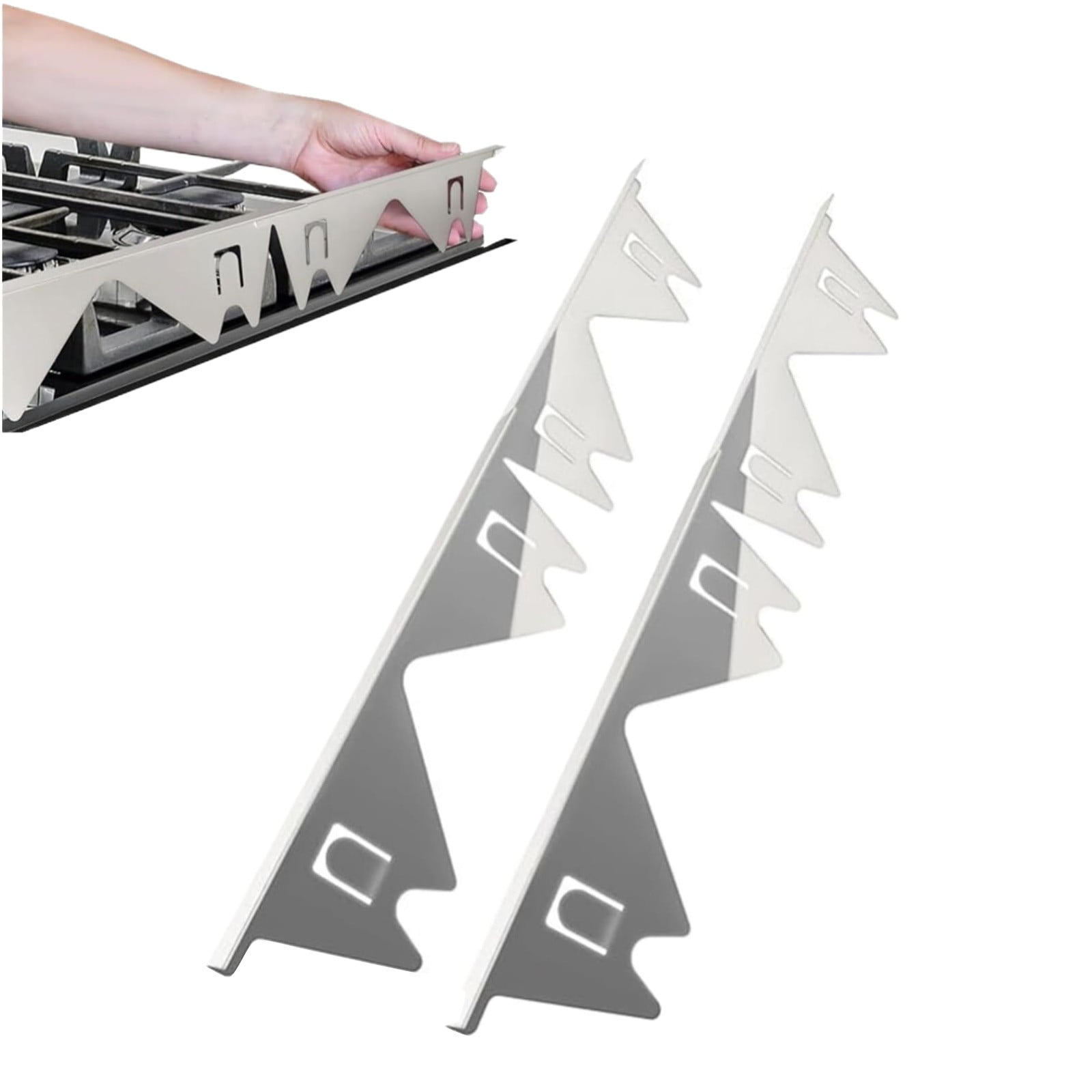 MOQIN Stainless Steel Stove Gap Covers,Stove Gap Filler, Heat Resistant Guard Between Stove Top & Counter, Easy retractable Length 13.8" to 27.5", Width 0.79",Silver -Easy to Clean