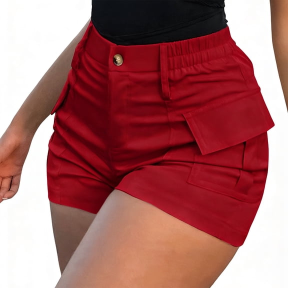 Noric Women's Casual Cargo Shorts with Pockets Drawstring Thin Summer for Daily Wear Stylish Outdoor Activities Mini Shorts