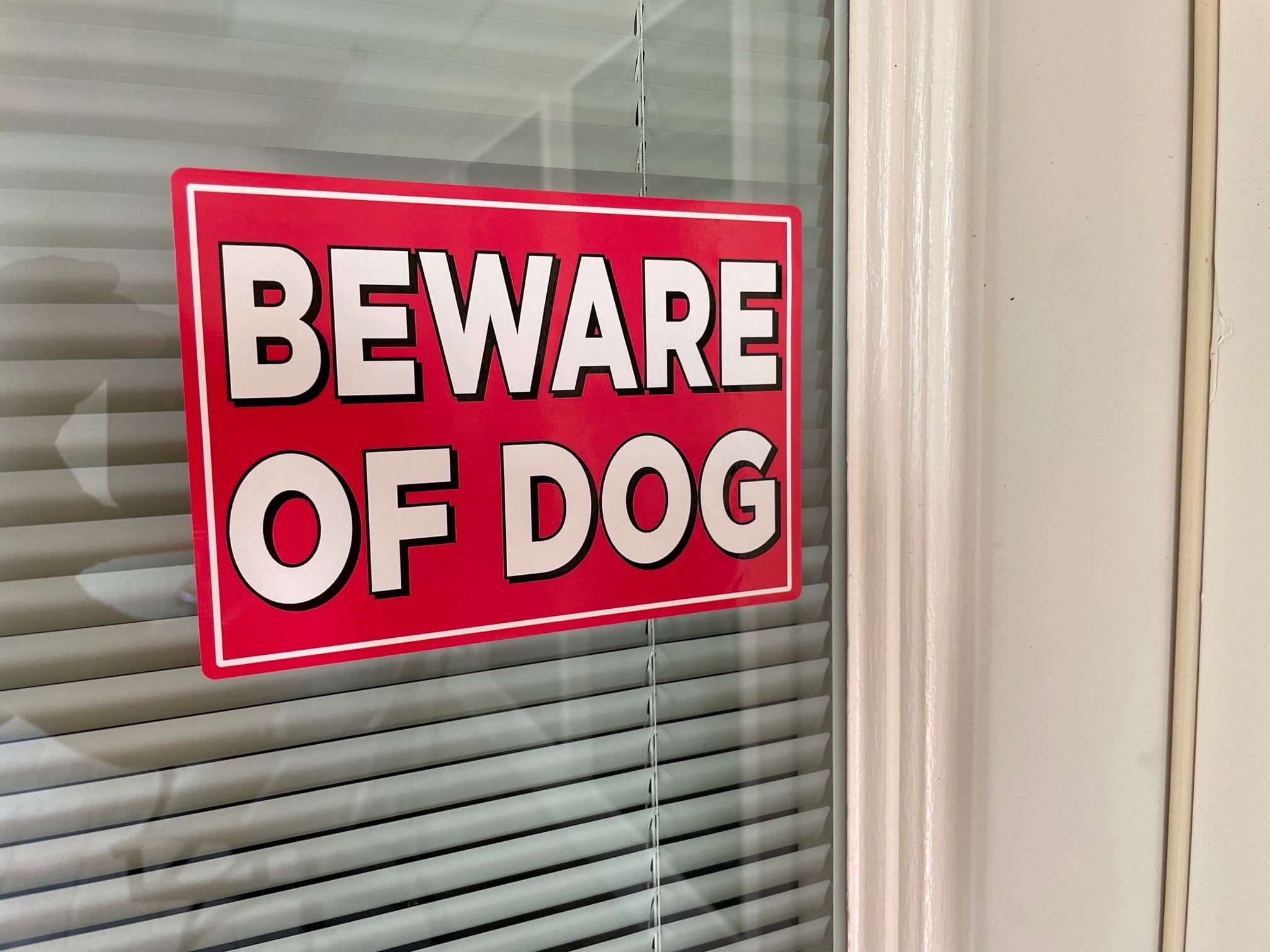 Sunburst Systems 5272 Beware of Dog Sign 5" x 8.5", Vinyl Decal, easy install just peel and stick