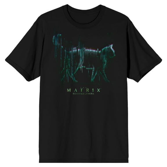 The Matrix Cat Logo Men's Black T-shirt-Medium