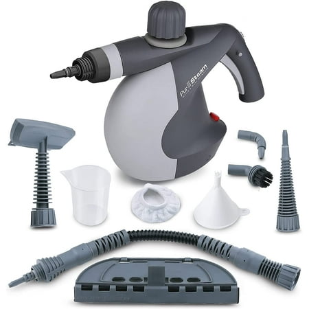 PurSteam Handheld Pressurized Steam Cleaner with 9 Multi-Surface Cleaning Attachment Tools