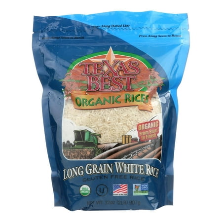 Texas Best Organics Rice - Organic - Long Grain White - 32 oz - case of (Best Long Grain Rice)