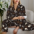 thumbnail image 6 of Gukieu Pirate Skulls Print Women's Long Sleeve Pajama Set, Button Top Elastic Pocket Pajama Pants Two Piece Set Home Wear-XX-Large, 6 of 7