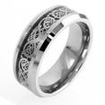 thumbnail image 5 of Tungsten Rings for Men Wedding Bands for Him Womens Wedding Bands for Her 8mm Celtic Silver Dragon Size 8-22, 5 of 6