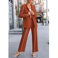 thumbnail image 6 of PRETTYGARDEN Women's Fall Spring 2 Piece Blazer Outfits Business Casual Oversized Jacket Wide Leg Work Pants Dressy Suit Set, 6 of 8