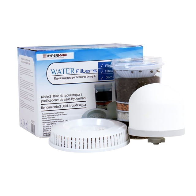 Kid de 3 repuestos para Purificador de agua Hypermark Clearwater filter 24 Litros