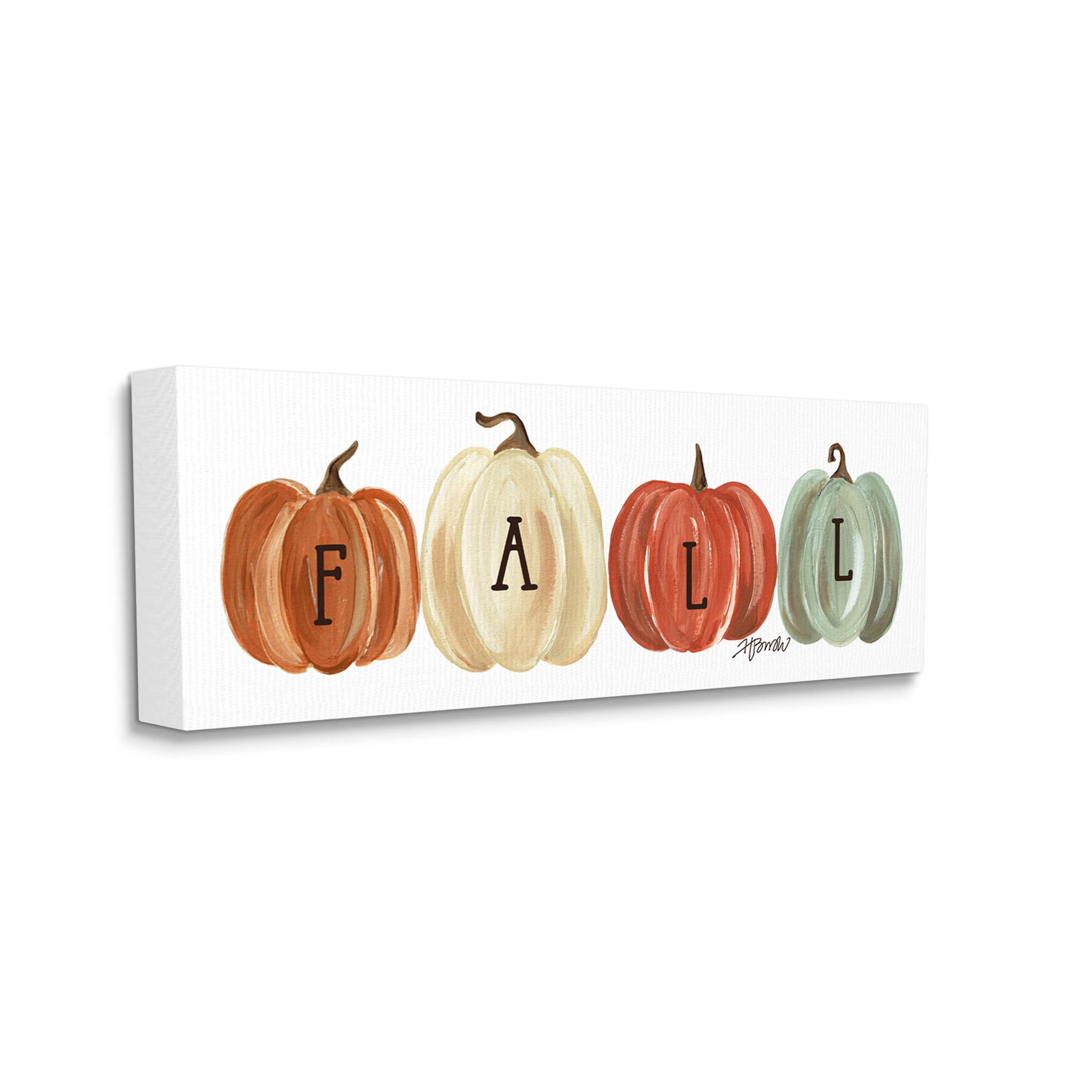 Fall Varied Autumn Pumpkins Holiday Graphic Art Gallery Wrapped Canvas Print Wall Art