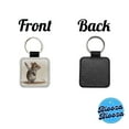 thumbnail image 4 of Small Mouse Holding A Butcher Knife Funny Scary Halloween Faux Leather Square Keychain, 4 of 7