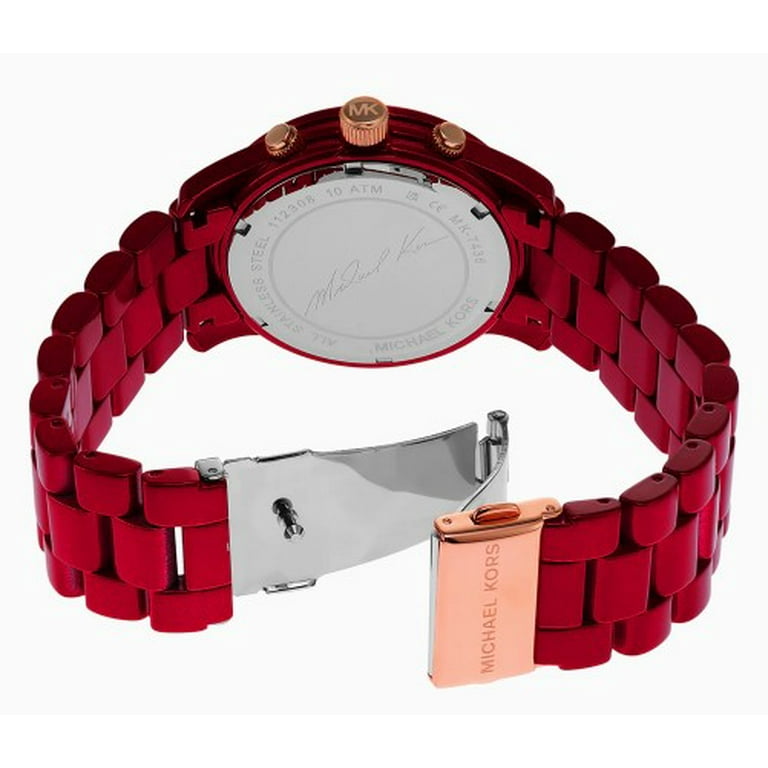 MICHAEL KORS MK7436 RED CHRONOGRAPH DIAL RED STAINLESS BRACELET