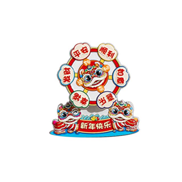 C Rotating Fridge Magnets Plastic Multicolor With Happy New Year Design For Kitchen Office Decoration Creative Style C Size 4.33 X 3.23 X 0.39 Inches