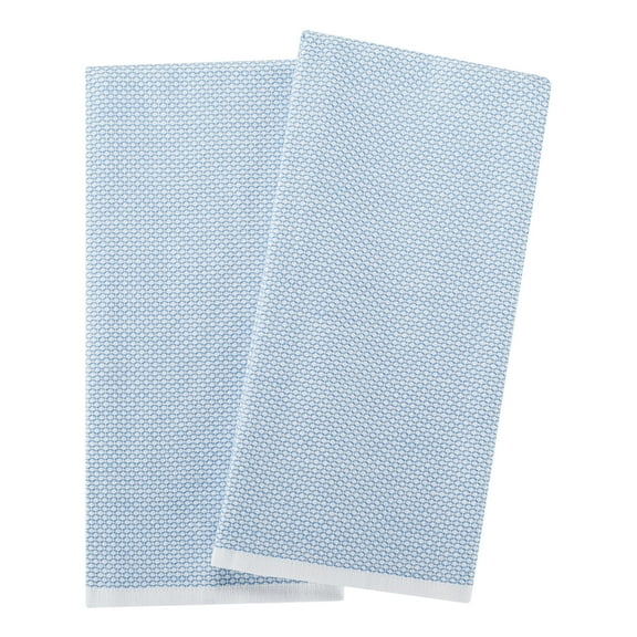 Better Homes & Gardens Blue Linen Cotton-and-Polyester Woven Dual-Purpose Oversized Kitchen Towels 2 Pack
