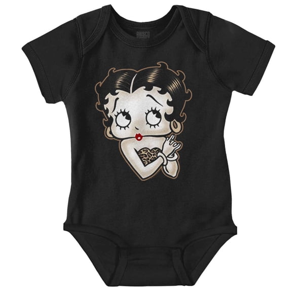 Betty Boop Cheetah Print Bling Bodysuit Jumper Girls Infant Baby Brisco Brands NB