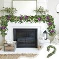 thumbnail image 5 of Artificial Hydrangea Flower Garland - 78.74 Inch Wedding Wall Hanging, Purple White Faux Flower Vine, Home Decor Artificial Bloom Strand, Christmas Wedding Backdrop Decor, Realistic Plastic Flower, 5 of 6