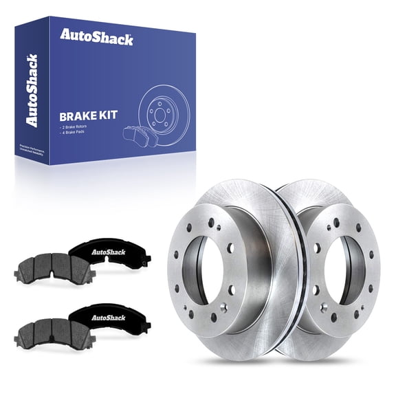 AutoShack Rear Vented Brake Rotors   Premium Ceramic Pads 6-PC Brake Kit Replacement for 2020-2025 Chevrolet Silverado 2500 HD 2020-2025 GMC Sierra 2500 HD 14.17" (359.8 mm)