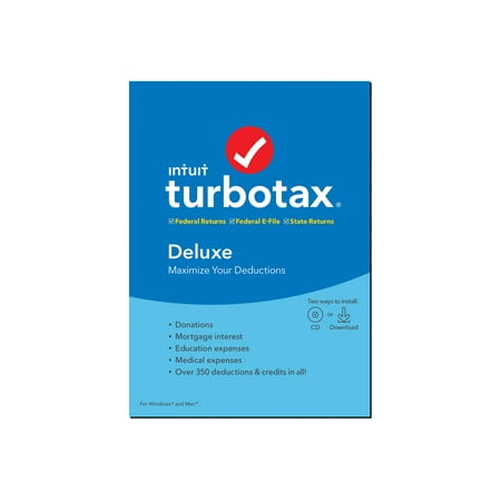 TurboTax Deluxe 2019 - Box pack - 1 user - CD, download - Win, Mac - with E-file 2019 + State (Best Program For Downloading Music On Mac)