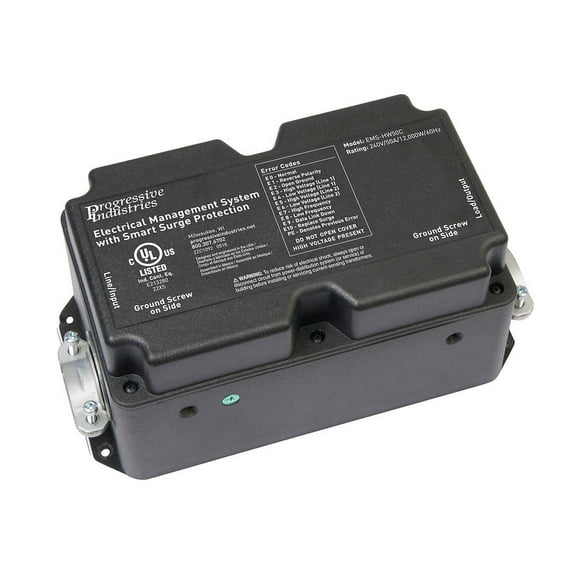 Progressive Industries Surge Protector EMS-HW50C Hardwired Installation; 50 Amps; With Fault Indicator; Without Plug Head Handle Grip; With Voltage Protection; With 5 Mode Surge Protection