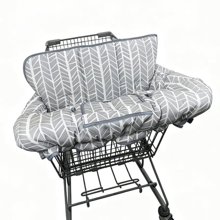 Shopping Cart Cover for Baby & High Chair Cover, Machine Washable for Infant, Toddler, Boy or Girl (Grey) Patented printing