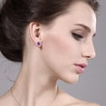 thumbnail image 3 of Gem Stone King 925 Sterling Silver Purple Amethyst Stud Earrings for Women Men (1.50 Cttw, Gemstone February Birthstone, Round 6MM), 3 of 5