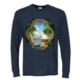 thumbnail image 2 of Wild Bobby, Enjoy Life Vintage Beach Surf Sailboat, Pop Culture, Men Long Sleeve Shirt, Vintage Heather Navy, Large, 2 of 4