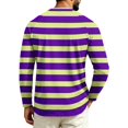 thumbnail image 4 of Dwelliawo Long Sleeve Shirts for Men Fashion Striped T-Shirt Casual Round Neck Loose Fit Pullover Tops Spring Fall Clothes Dark Purple L, 4 of 4