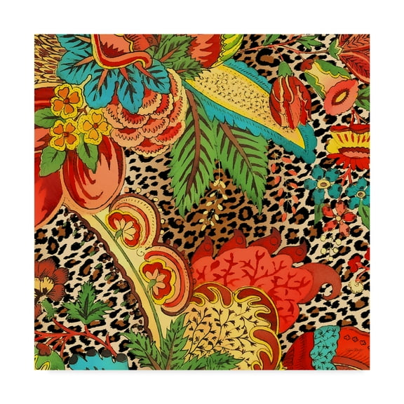 Trademark Fine Art 'Floral Leopard 1' Canvas Art by Jean Plout
