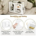 thumbnail image 6 of AENKYO Mobile End Table with Lockable Wheels, Narrow Coffee Table with 5mm Thick Fluted Tempered Glass, Modern Nightstand with Golden Round Rod for Living Room,White, 6 of 11