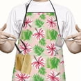 thumbnail image 2 of Pioneer Flower Floral Print Pattern Cotton Linen Apron with Pockets, Waterproof Adjustable, 33x27 Inch for Kitchen, Gardening, BBQ, Salon, 2 of 6