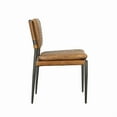 thumbnail image 4 of Pasargad Home Capri Brown Top Grain Leather Accent Chair with Metal legs, 4 of 10