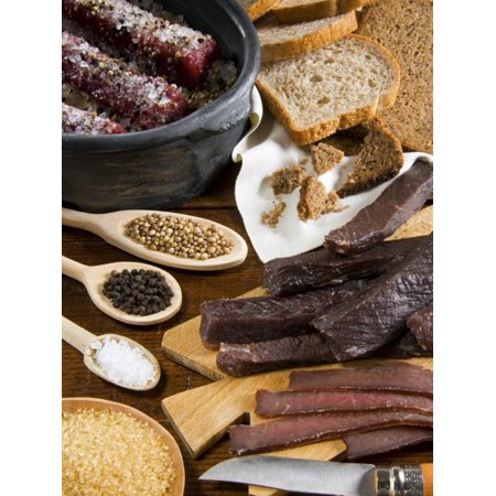 Biltong, Dried and Salted Meat from South Africa, Africa Print Wall Art By Tondini