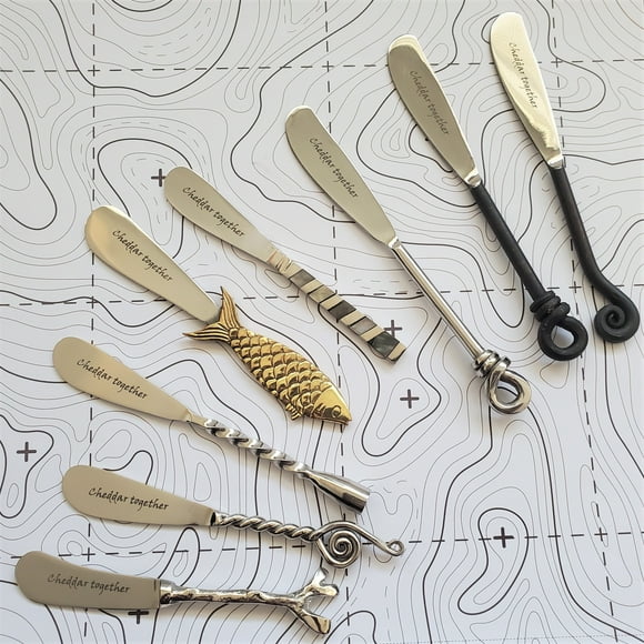 Chedder Together - Spreader - Custom Butter Knife - Wedding Favors - Cheese Spreaders - Rustic Spreaders - 2 spreaders set